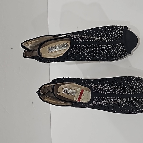 INC Black Suede with Rhinestone Booties Size 10 - Picture 13 of 15